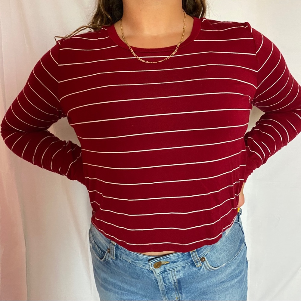 Forever 21 Stripped Long Sleeve Top